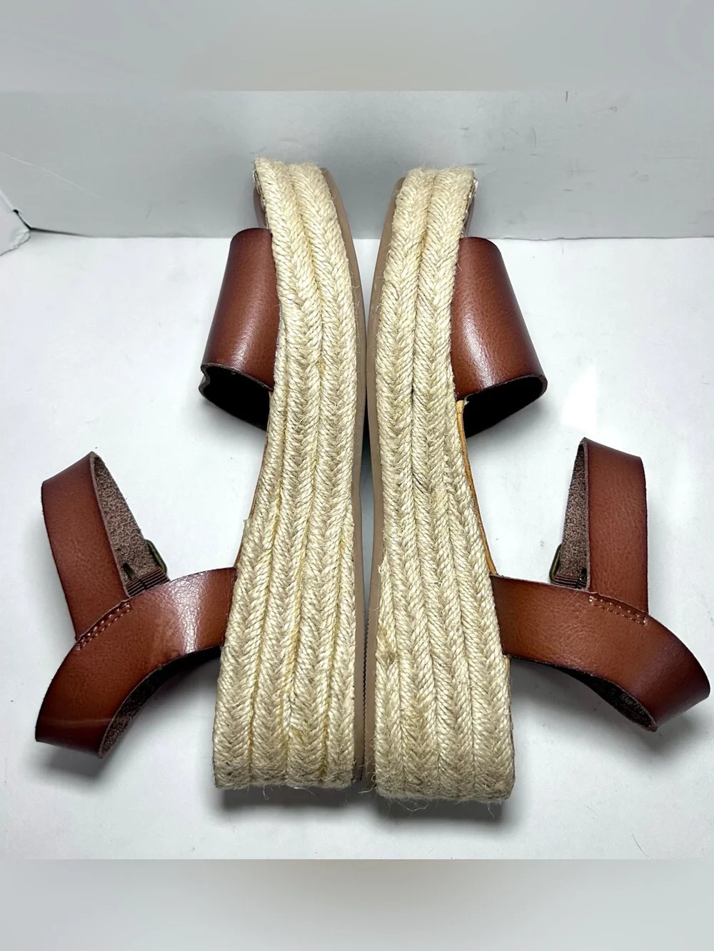 Universal Thread Rae Brown Faux Leather Platform Espadrille Women’s 7.5